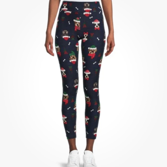 Holiday Time Women’s Blue Leggings With Dogs Size Large (11-14) NEW - Picture 1 of 8